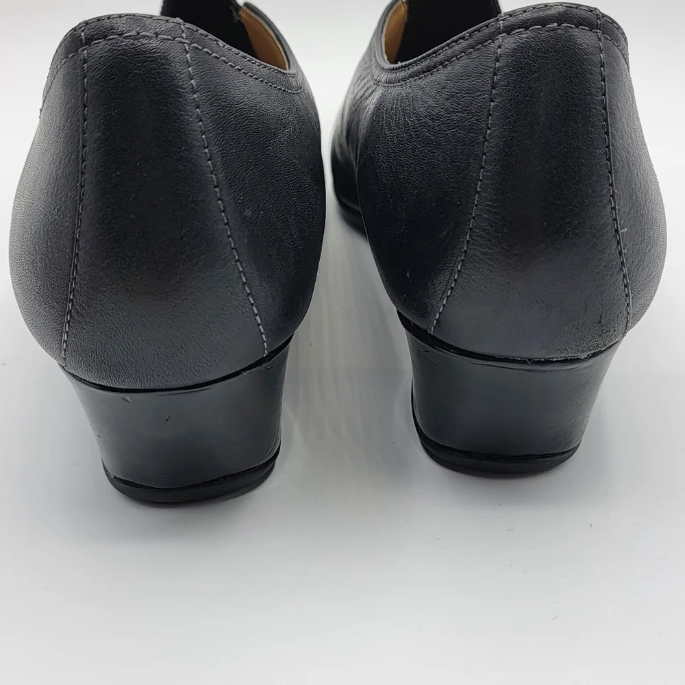 SoftSpots Black‎ Leather Wedge Size 12M. #1323